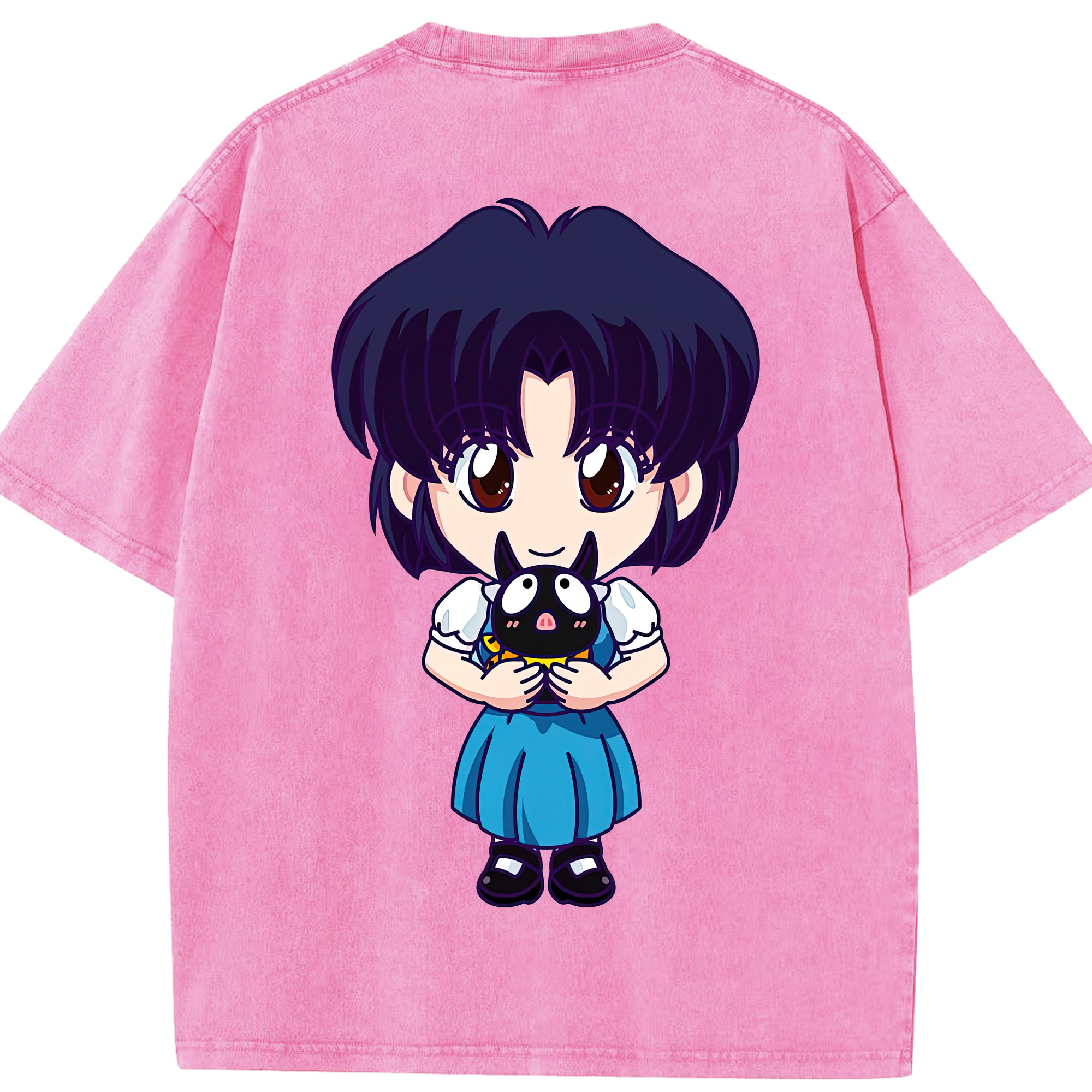 （画像用） 美少女戦士セーラームーン 水野 亜美 みずの あみ Sailor Moon Mizuno Ami 綿100% ヴィンテージ風 半袖Tシャツ（背面プリント）